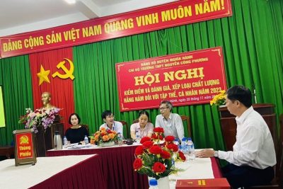 THPT Nguyễn Công Phương tổ chức Hội nghị kiểm điểm và đánh giá, xếp loại chất lượng hàng năm đối với tập thể, cá nhân trong Chi bộ Đảng năm 2023