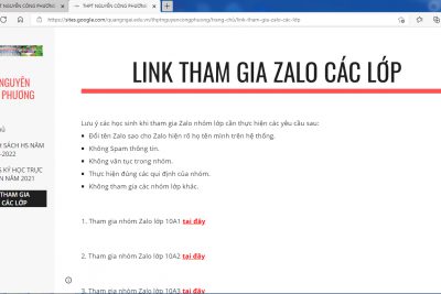 Học sinh tham gia nhóm Zalo của lớp